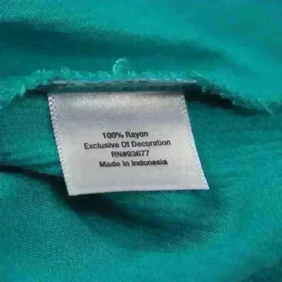 ST. JOHN'S BAY Blue Floaty Crepe Sleeveless Long A-Line Tank Top Women Medium - Picture 6 of 8